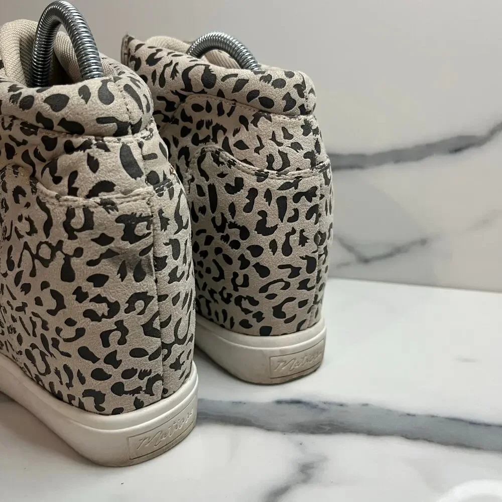 Coconuts by Matisse Women's Cheetah Print Wedge Sneaker Long Live Boot Sz 8